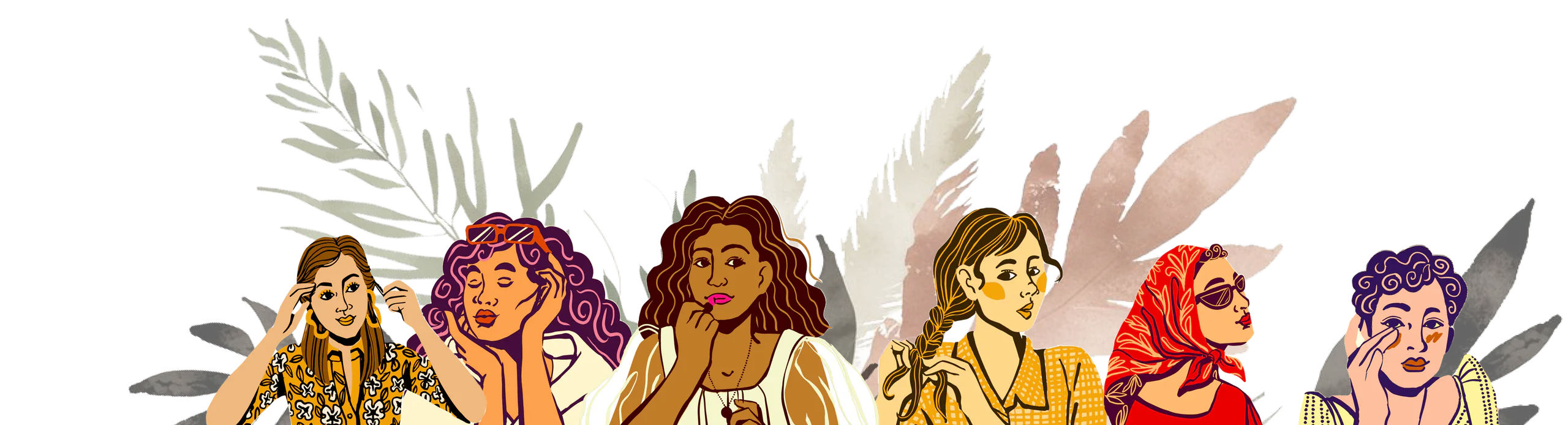 Illustration of a diverse group of women travelers