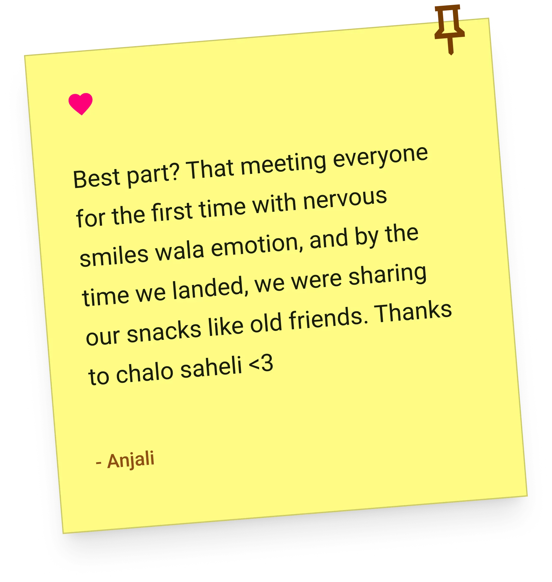 Anjali's note: sharing snacks like old friends by the time we land